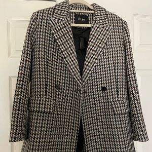 NWT- Maje Checked Blazer Style Coat Size 36 (EU) size M (US)